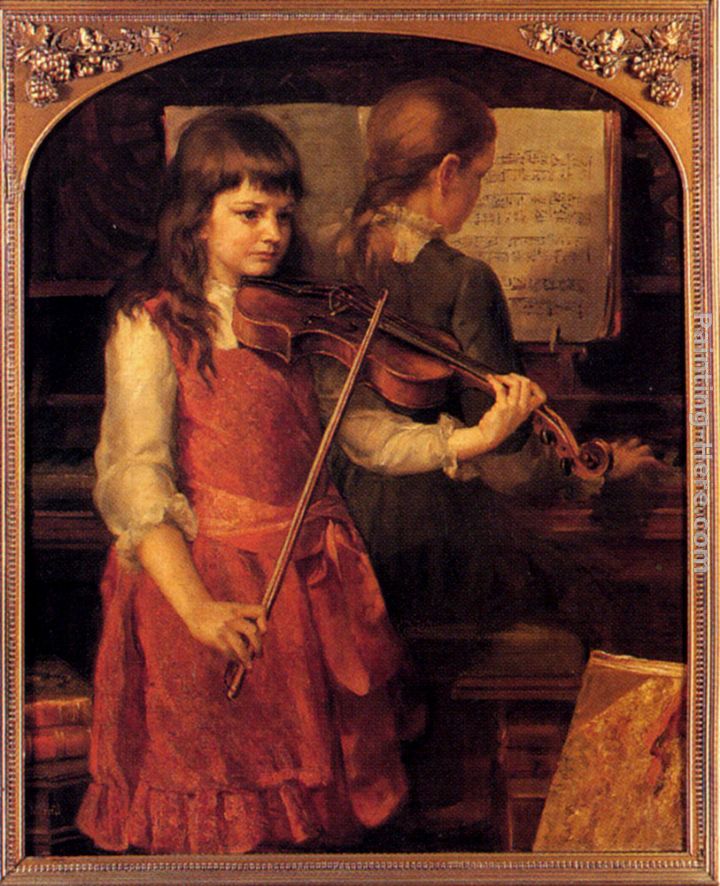 A Duet painting - Anna Lea Merritt A Duet art painting A Duet painting - Anna Lea Merritt A Duet art painting